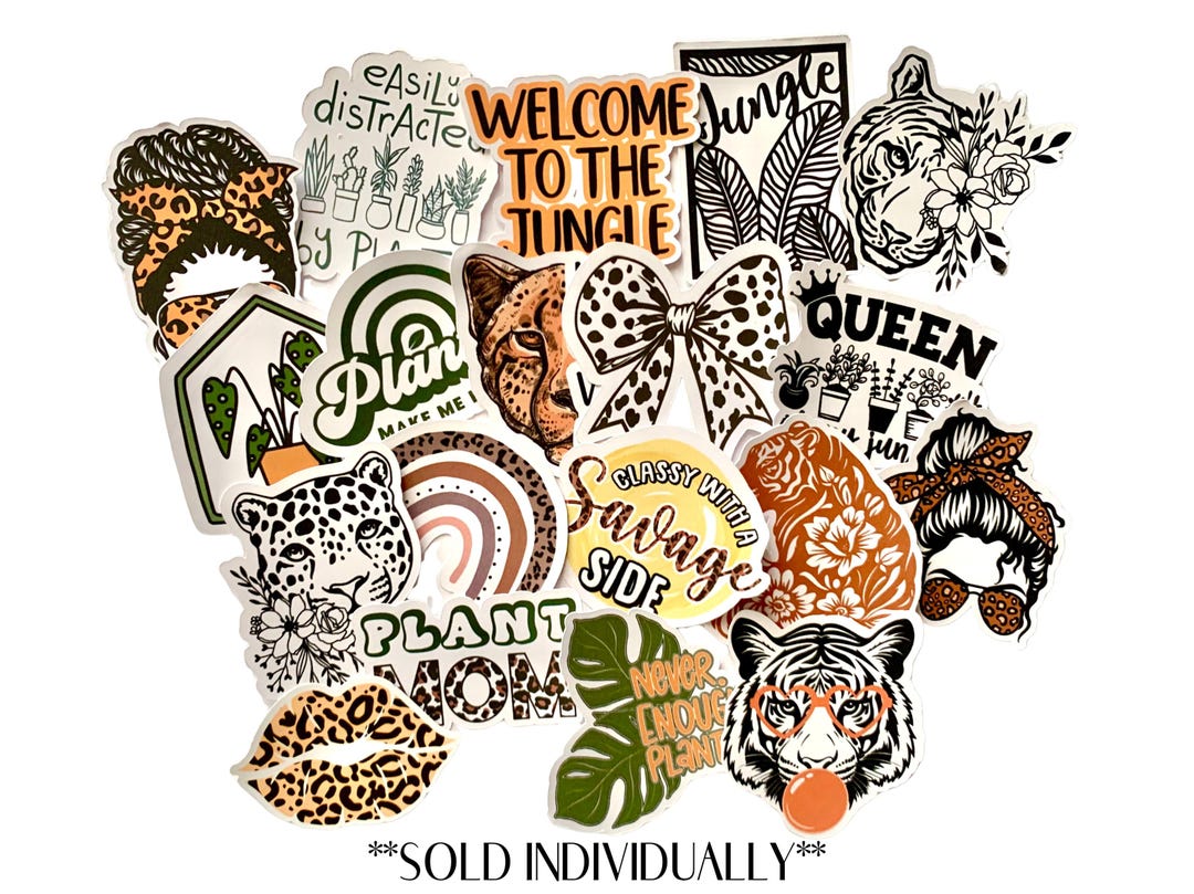 Jungle Sticker Map Jungle Love Plant Mom Stickers (sold Individually) - Etsy