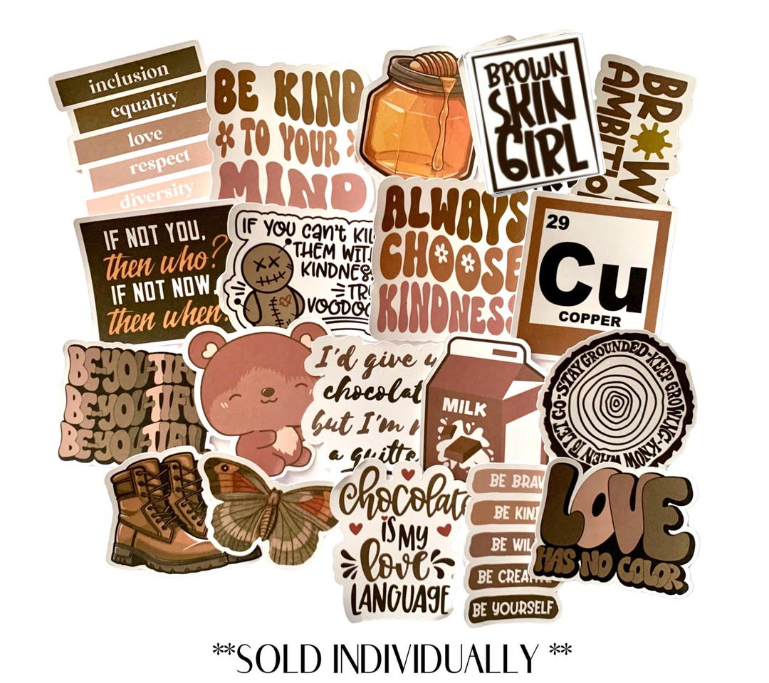 BROWN MONOCHROMATIC STICKERS (sold Individually) G - Etsy