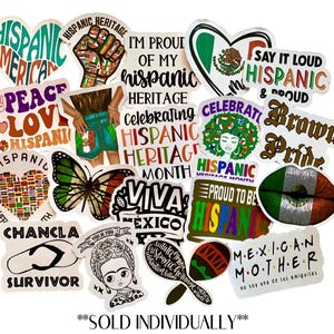 MEXICAN PRIDE STICKERS: Hispanic Heritage (Sold Individually) G