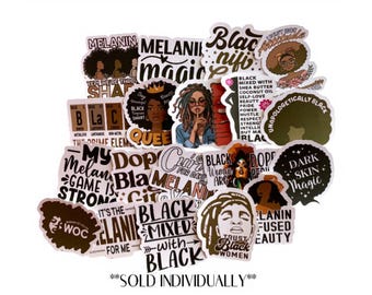 MELANINESTICKERS| Stickers Black Girl (afzonderlijk verkocht) M