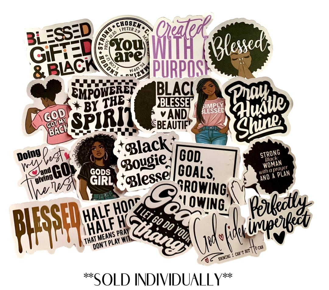 Blested Sticker BLACK AND BLESSED Stickers| Melanin Stickers (sold Individually) M - Etsy