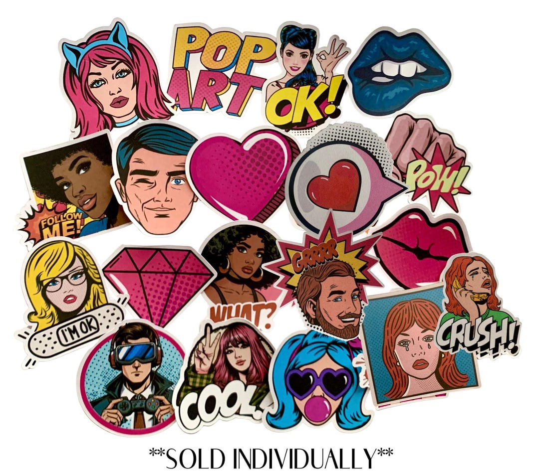 POP ART STICKERS (sold Individually) G - Etsy