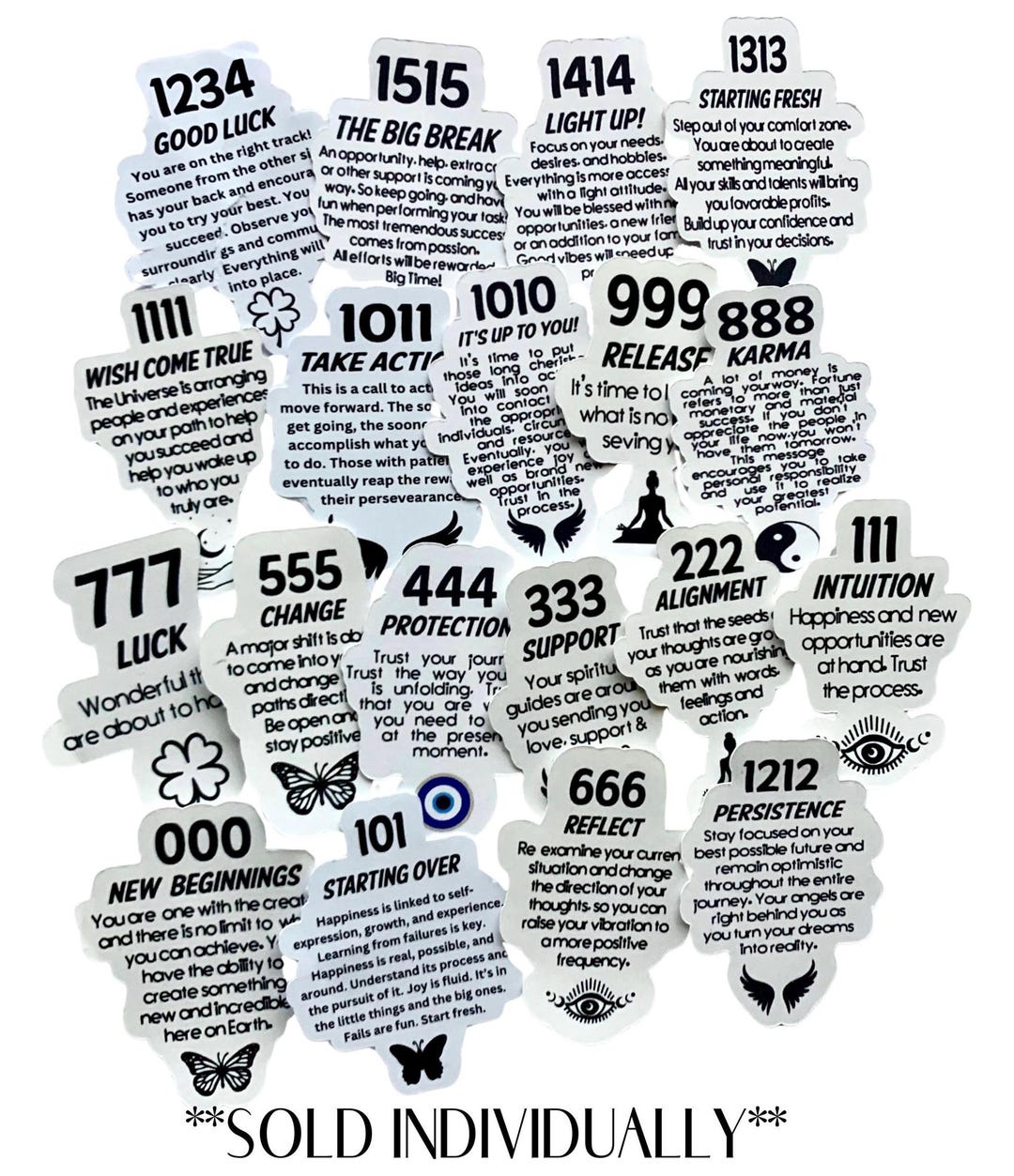 ANGEL NUMBER STICKERS Series (sold Individually) M - Etsy