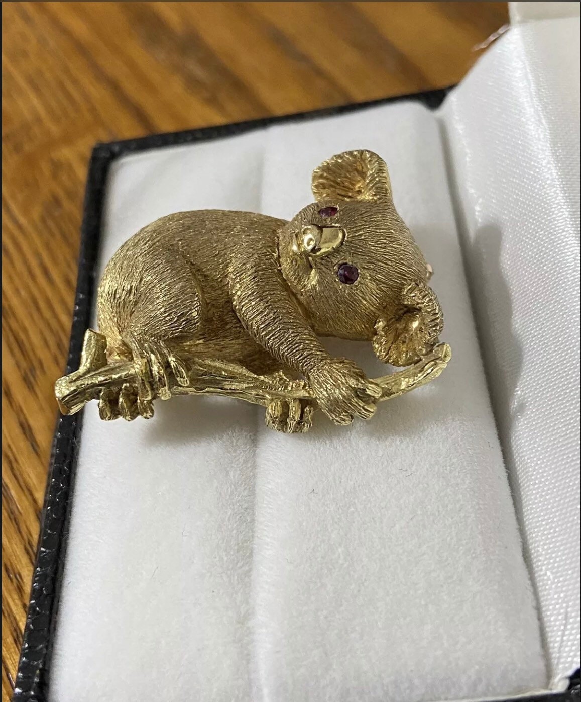 Vintage 18k Gold SIGNED Lederman Ruby Koala Brooch Pin Etsy