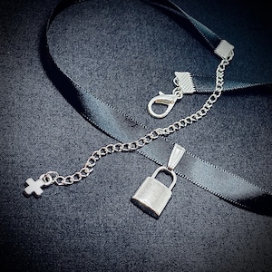 13&quot;-18&quot; Silver Locked collar adjustable choker necklace