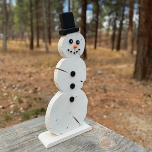 Christmas Decor | Rustic Wooden Snowman | Holiday Decor