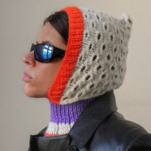 Multicolored Demi - season balaclava hat,mango socky balaclava knit beanie,knit helmet,knit hat,crochet balaclava