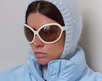 Handcrafted Merino Mohair Balaclava in Baby Blue