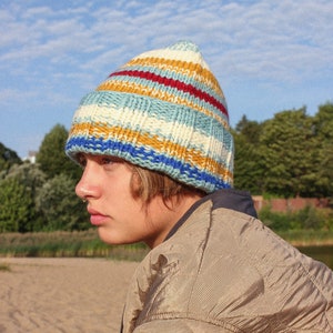 Multicolored winter beanie hat image 1
