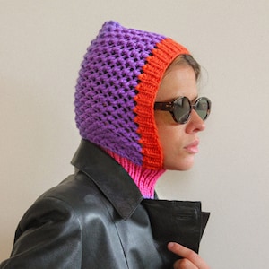 Multicolored Demi - season balaclava hat,mango socky balaclava knit beanie,knit helmet,knit hat,crochet balaclava