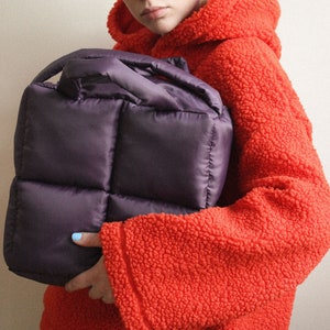 PILLOW PUFFER BAG in powder pink Padded Super Puffer Oversize Tote Shopper Bag Shoulder Bag