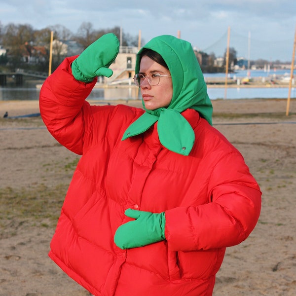 OREILLER Puffer FOULARD en vert; écharpe matelassée châle puffer, châle de mode, châle de mode style babyska Foulard matelassé