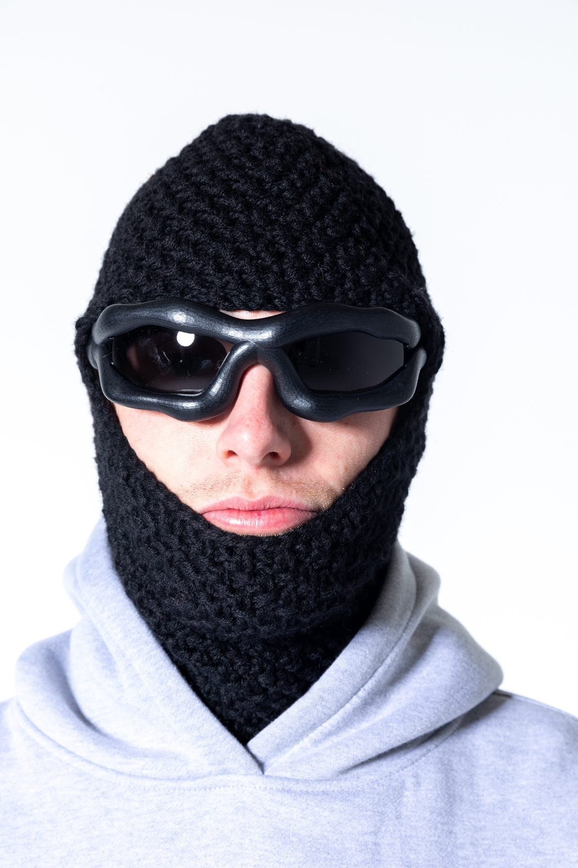 【Anyone more】Dad Muffler Knit Balaclava Knitted Chunky Wool Balaclava for Men, Handmade Adult Hood