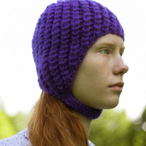 Aviator Bonnet Demi Season Hat in Rich Purple image 4