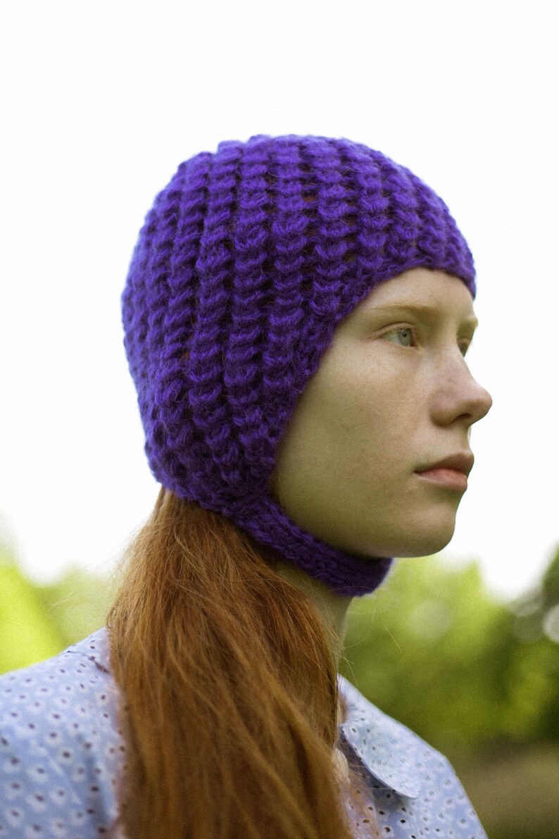 Aviator Bonnet Demi Season Hat in Rich Purple image 4