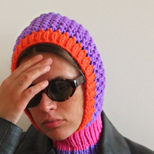 Multicoloured Demi season balaclava hat,mango socky balaclava knit beanie,knit helmet,knit hat,crochet balaclava image 7