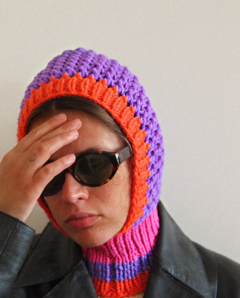 Multicoloured Demi season balaclava hat,mango socky balaclava knit beanie,knit helmet,knit hat,crochet balaclava image 7