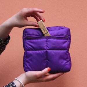 Kissen Puffer Kosmetiktasche, Gesteppte Kosmetiktasche, Kosmetiktasche mit Reißverschluss, Kulturtasche, Reiseaccessoires, Schlüsselbrillentasche, kleine Tasche