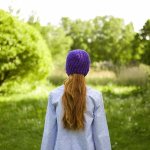 Aviator Bonnet Demi Season Hat in Rich Purple image 6