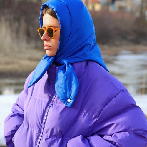 Pillow headscarf- Balaclava Pillow Puffer Headscarf, Warm Balaclava Hood, Winter  main image 2