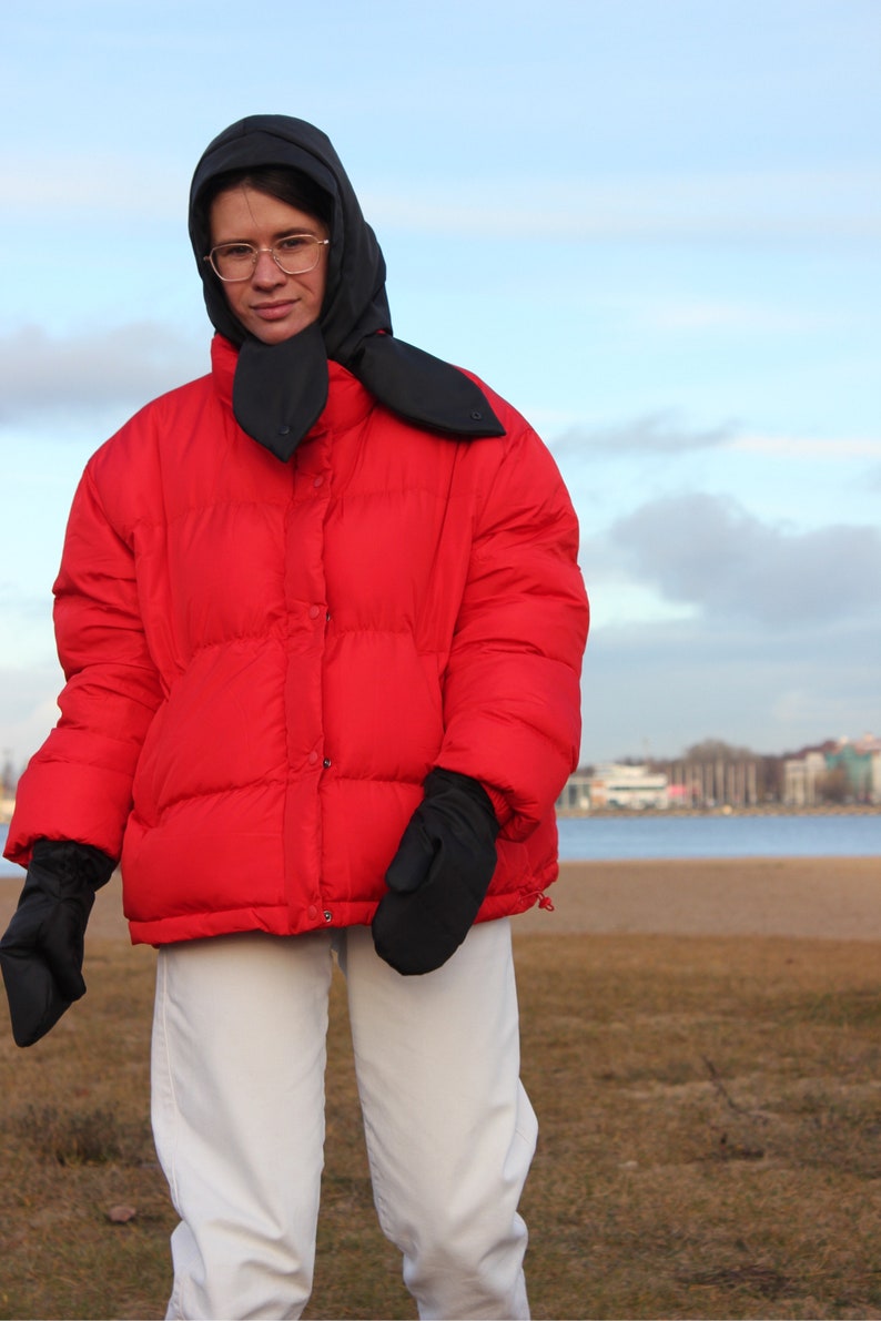 PILLOW HEADSCARF Balaclava in Black scarf Quilted Shawl Etsy