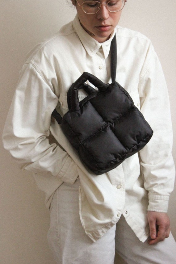PILLOW PUFFER BAG in Powder Pink Padded Super Puffer