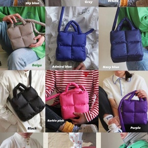 MINI PILLOW PUFFER unverzichtbare Tasche in Neon-Orange, Einkaufstasche, Neon-Mandarine-Tasche Bild 9