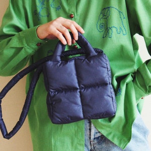 MINI PILLOW PUFFER Essential Bag in Navy Blue, Tote Bag - Etsy