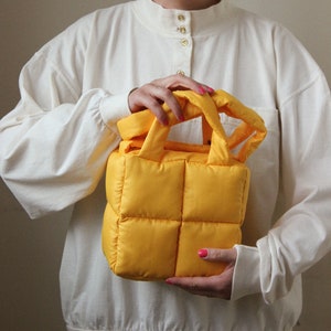 MINI PILLOW PUFFER Essential Bag in Yellow Yolk Tote Bag - Etsy