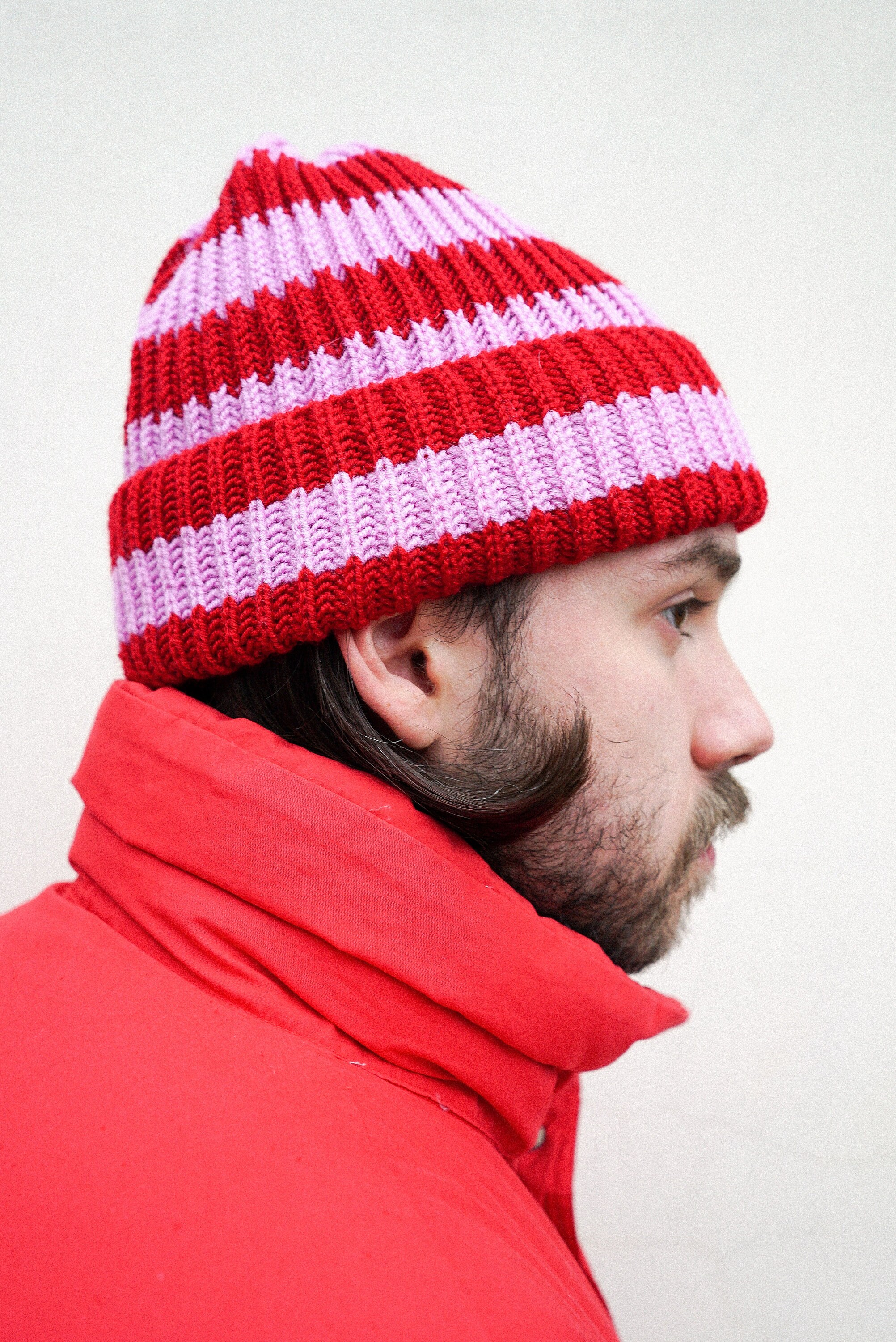 USUAL THINGS SCRUTINY】STRIPED BEANIE - Navy | standlobby