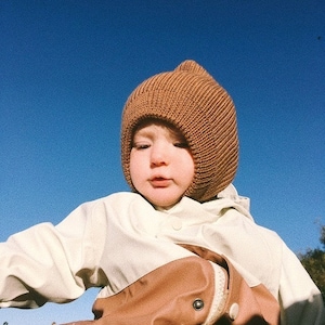 Balaclava Woolen hat in brown for kids