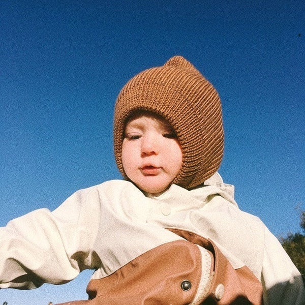 Cagoule en laine marron pour enfants