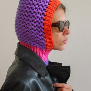 Multicoloured Demi season balaclava hat,mango socky balaclava knit beanie,knit helmet,knit hat,crochet balaclava image 4