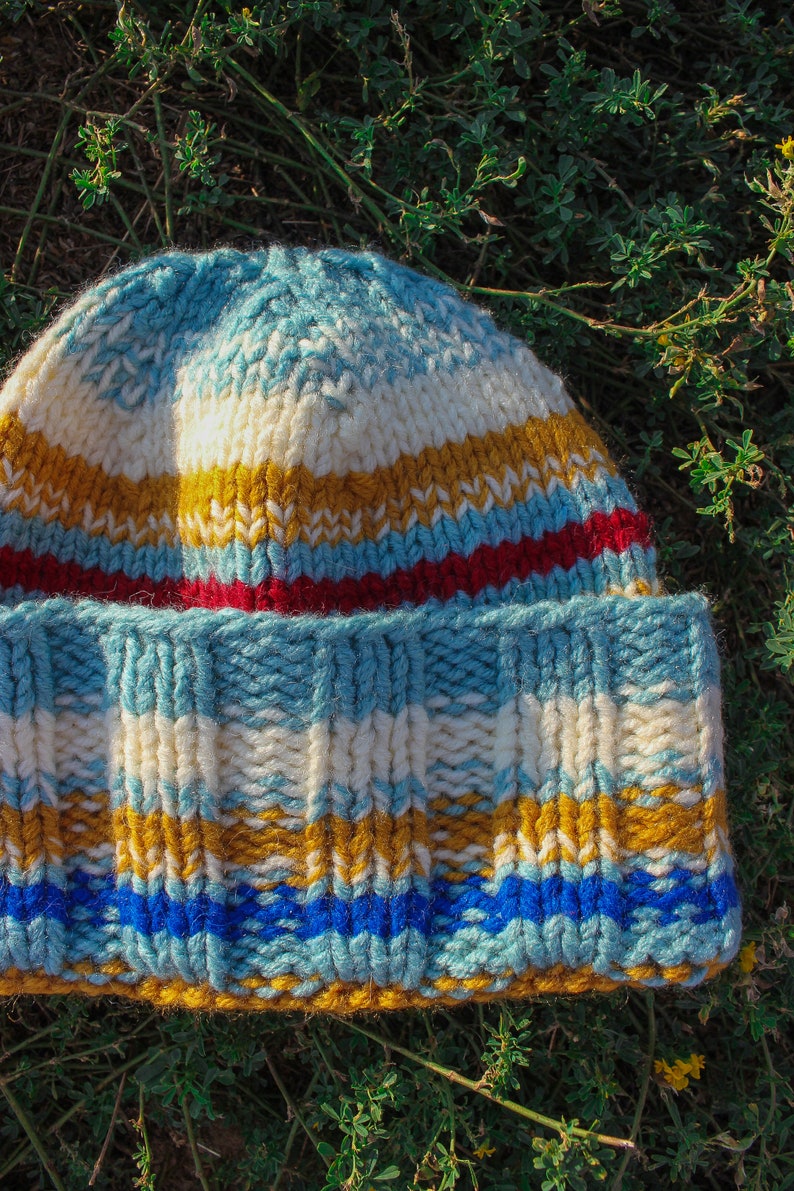 Multicolored winter beanie hat image 2