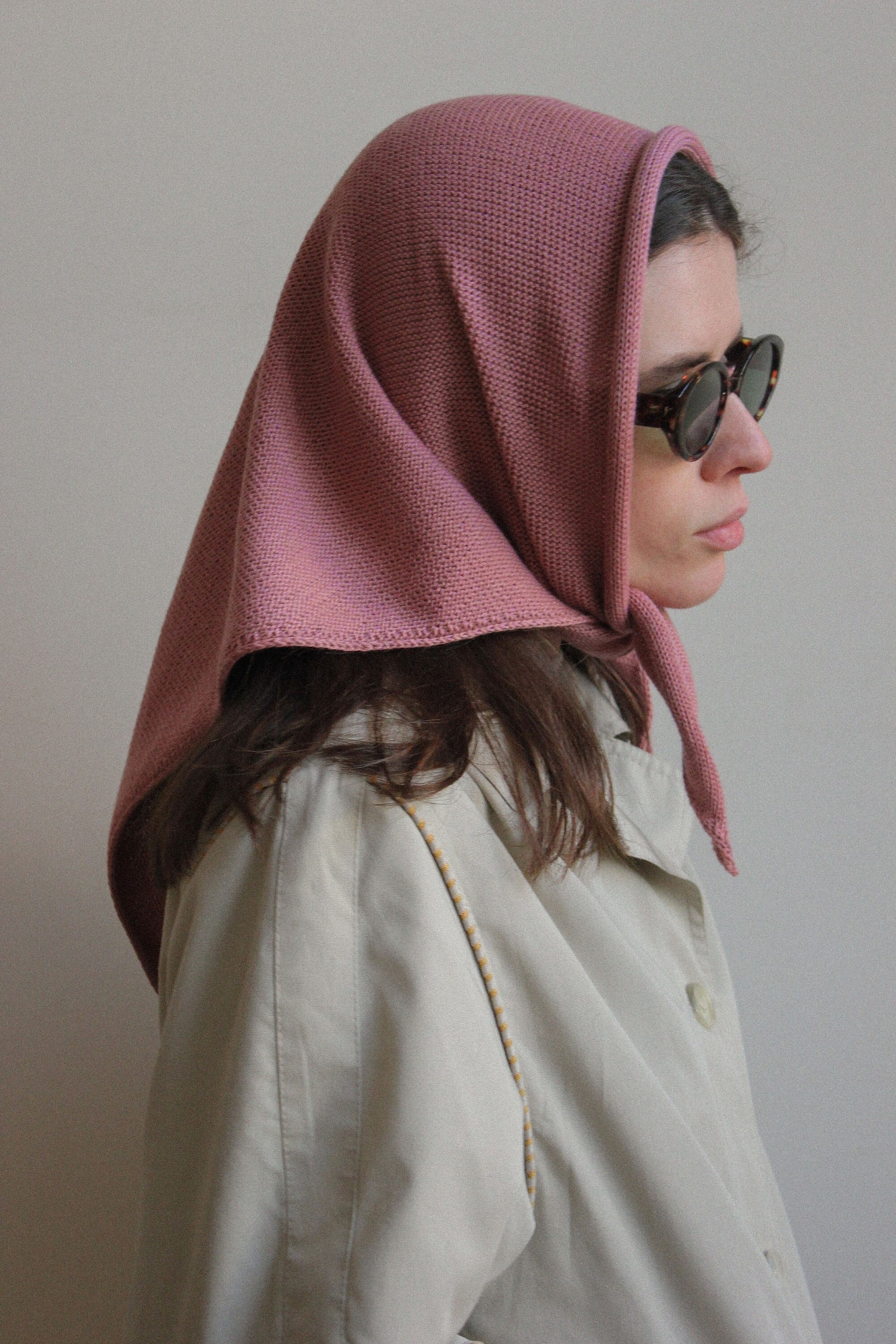 Handcrafted headscarf,kerchief knitted,headscarf wool