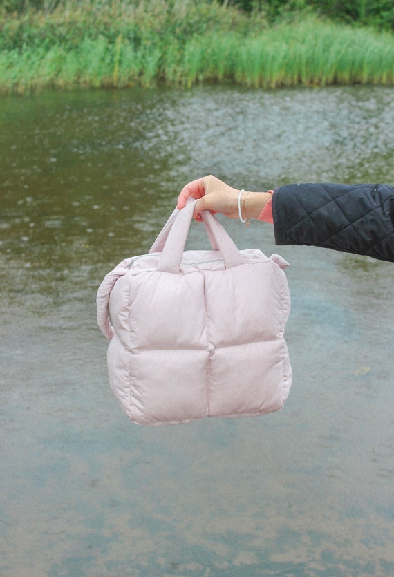 The Mini Pillow Powder Pink Leather Crossbody Bag