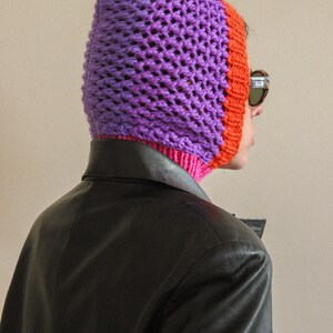 Multicoloured Demi season balaclava hat,mango socky balaclava knit beanie,knit helmet,knit hat,crochet balaclava image 5