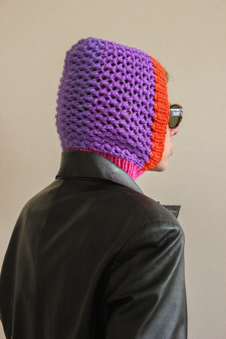 Multicoloured Demi season balaclava hat,mango socky balaclava knit beanie,knit helmet,knit hat,crochet balaclava image 5