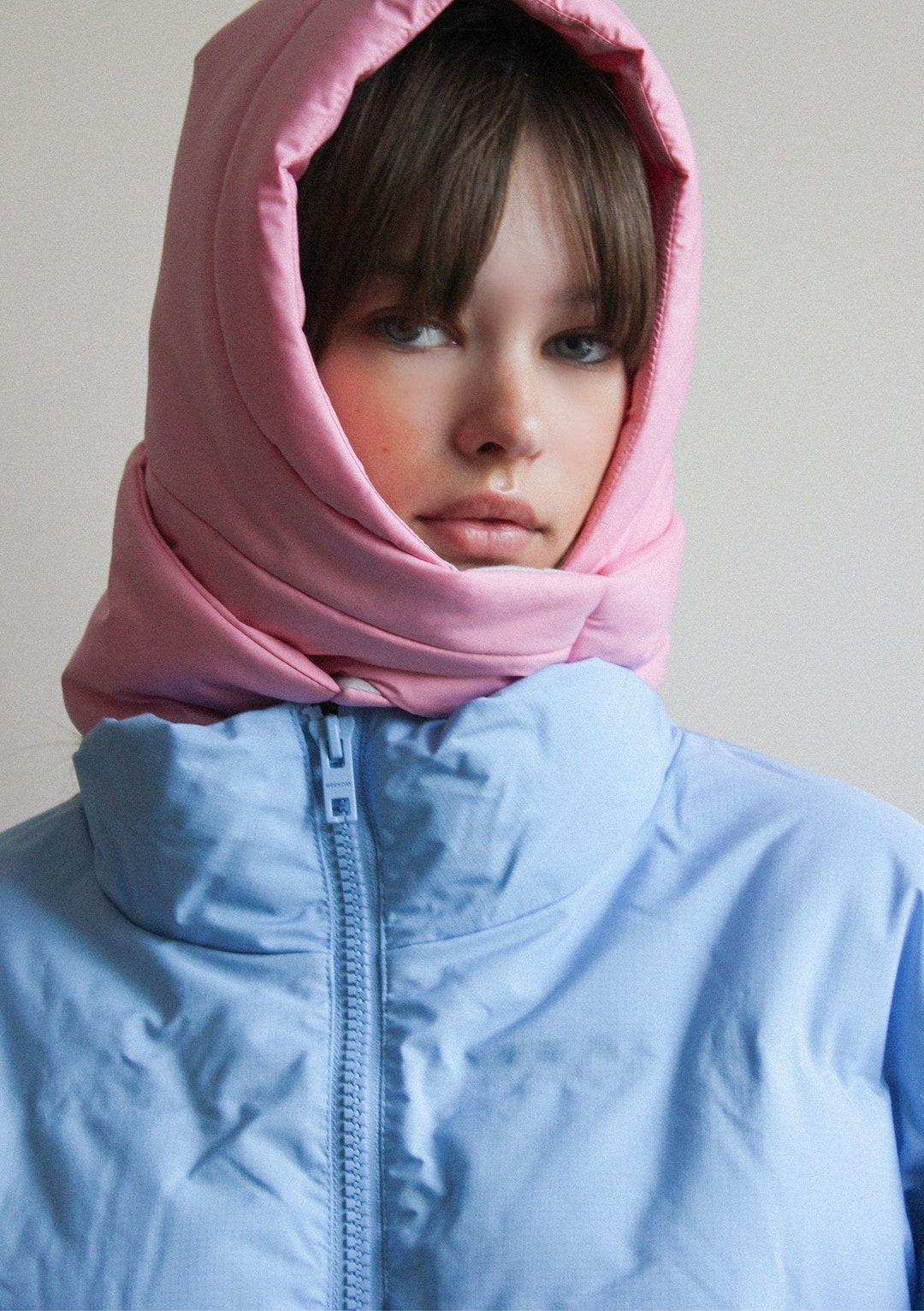 PILLOW HEADSCARF Balaclava in Pink scarf Quilted Shawl - Etsy Ireland