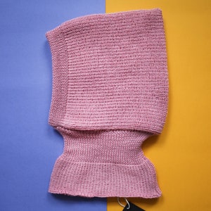 Bonnet cagoule en laine mérinos. Bonnet cagoule double couche avec doublure en laine mérinos, bonnet en tricot, cagoule en tricot, bonnet en tricot, cagoule au crochet image 4