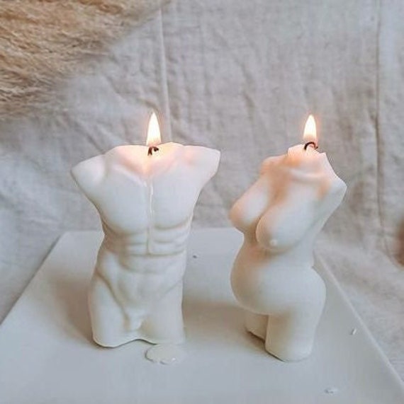 Bougie Couple Homme + Femme Enceinte Parfumés Cadeau de Noël Pack - Candle Body Bio