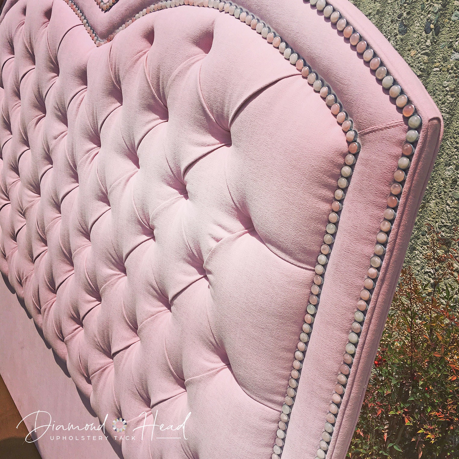 Diamond Head Upholstery Tack in Rose Quartz Natural Stone Etsy