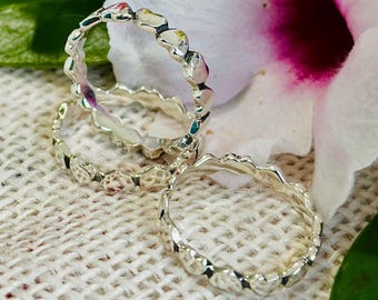 Hearts silver ring, full heart silver band. Solid sterling silver ring, beautiful silver hearts ring, cute hearts ring. handmade jewelry.