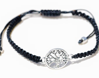 Tree of Life-armband, verstelbare boomarmband, handgemaakte zwarte armband, goede energiearmband, vredesarmband, zenband, uniseks boomarmband