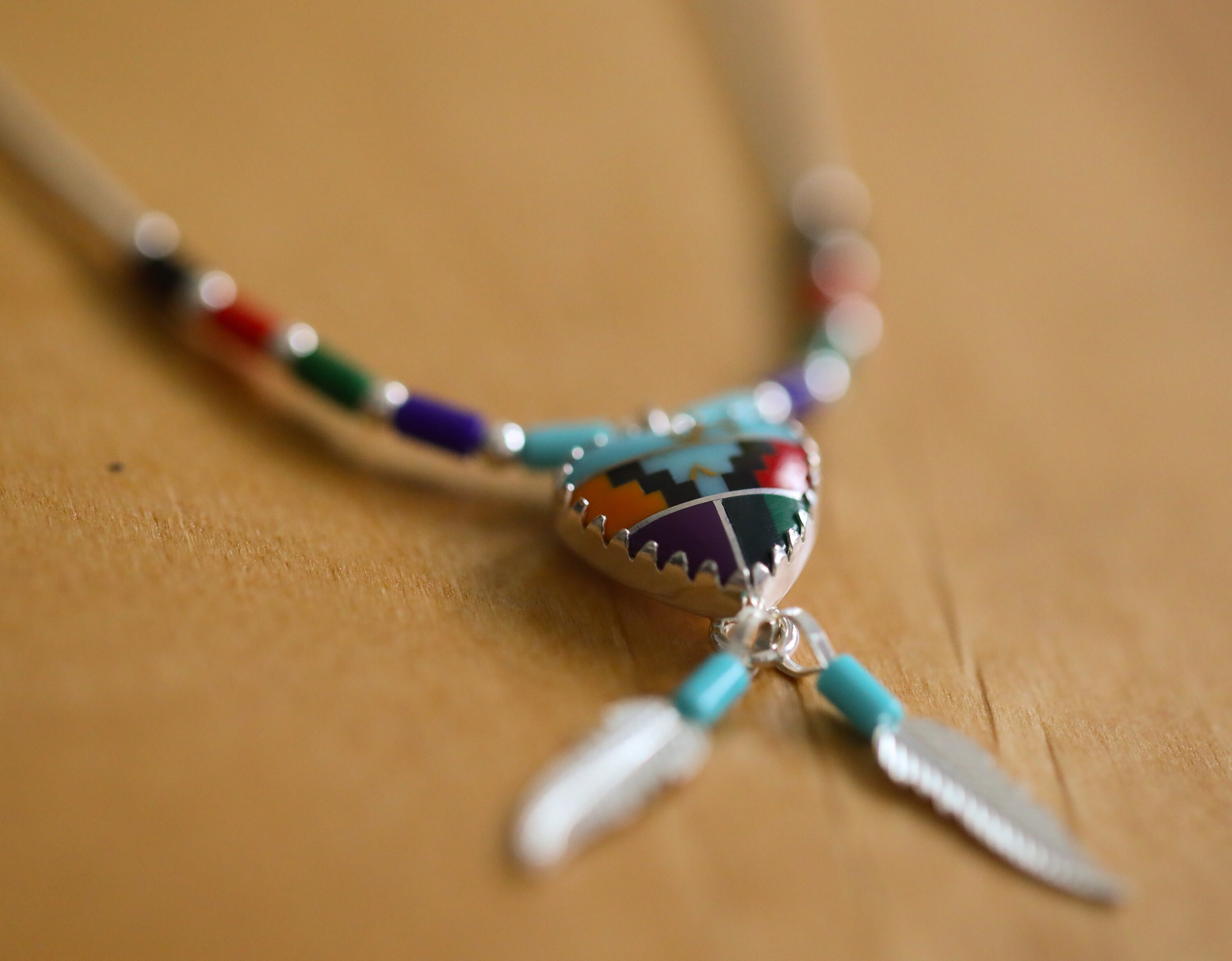 Zuni Style Silver Necklace Turquoise Silver Necklace Heart Etsy