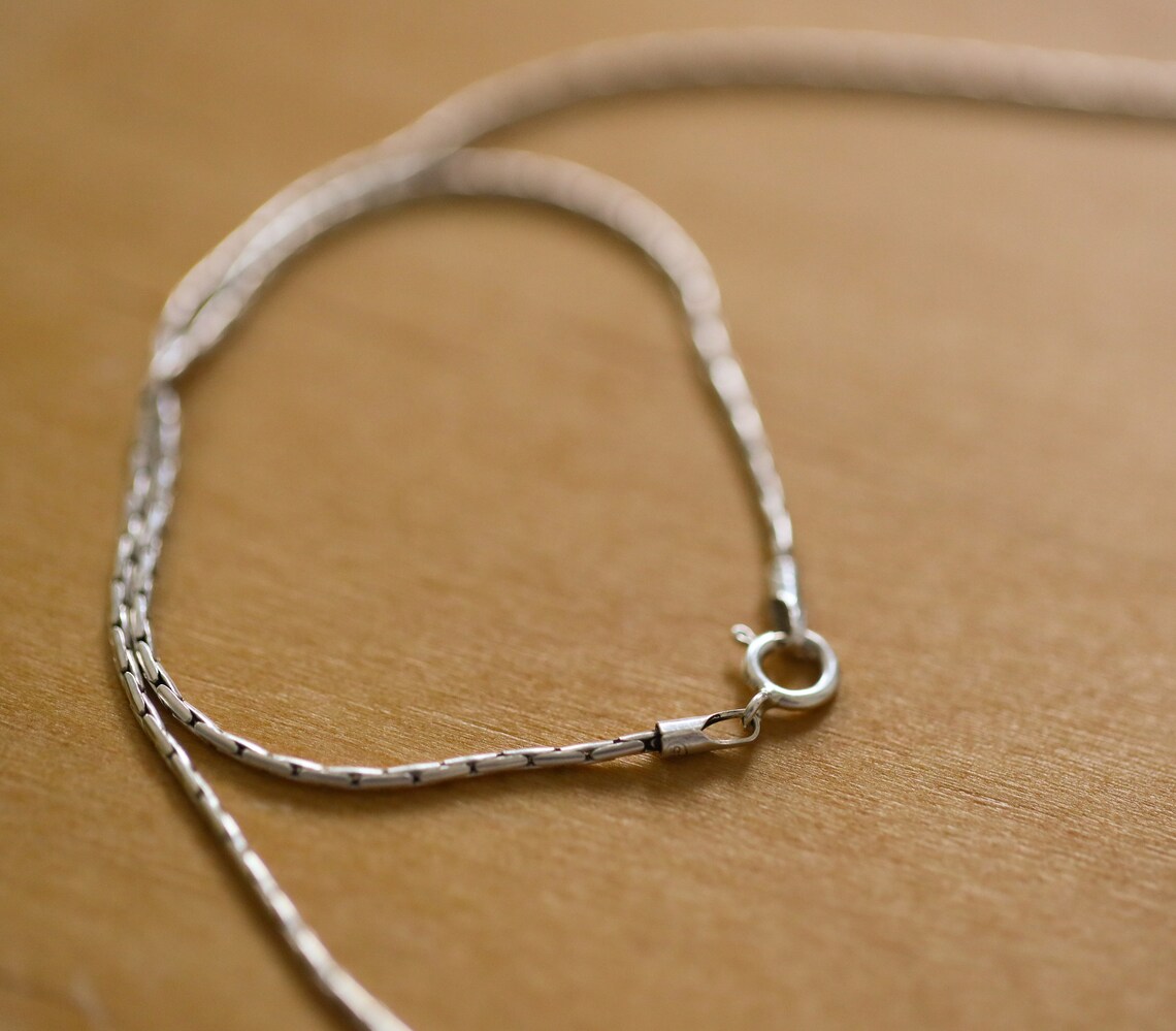 Handmade Thin Silver Chain Solid Durable Oxidized Silver Etsy UK