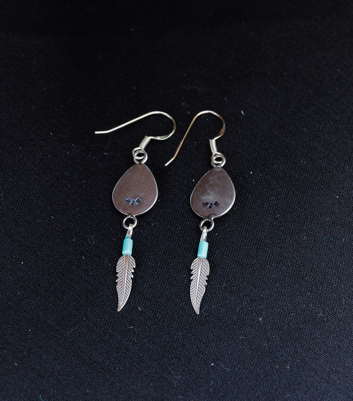 Bear Silver earrings Feather silver earrings Bear claw Etsy