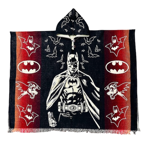 Anime Poncho, Super Hero, Alpaca Hooded Poncho, Unisex Batman Cape