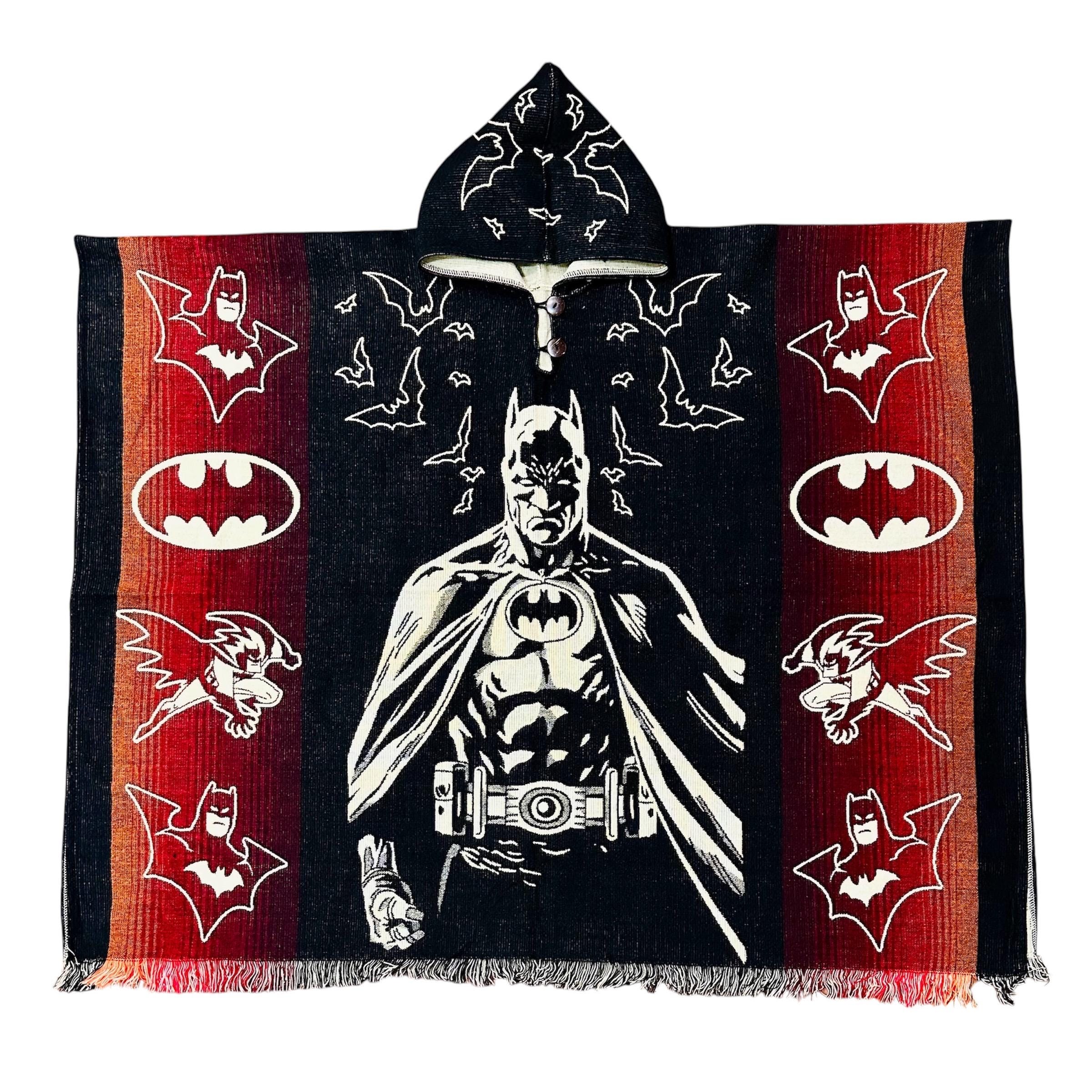 Anime Poncho, Super Hero, Alpaca Hooded Poncho, Unisex Batman Cape