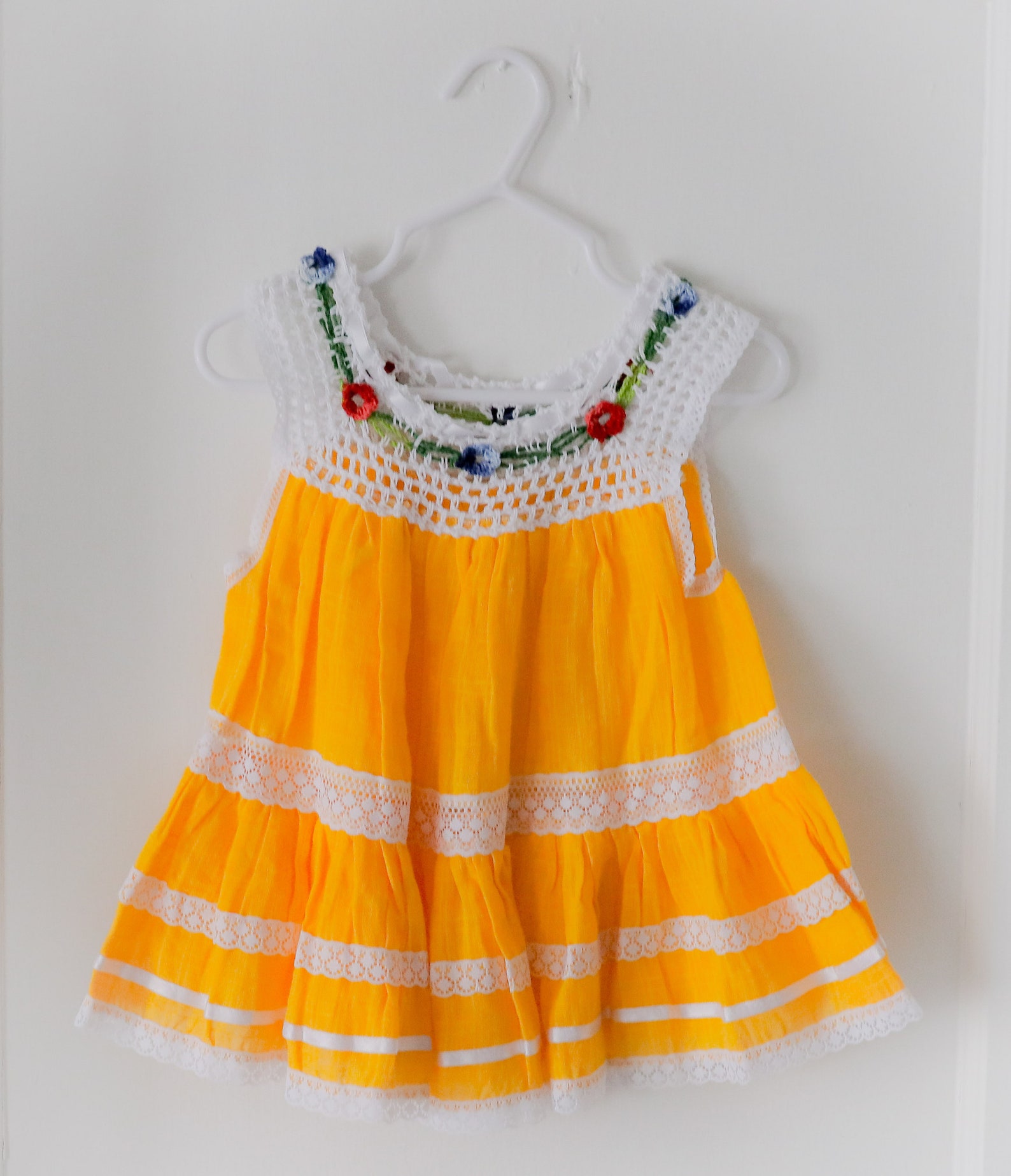 Little girl's Dress yellow handmade baby dress toddler Etsy